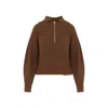 Max Mara Half-zip Wool And Cashmere Sweater In Brown