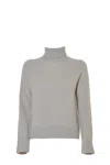 Max Mara Nadar Turtleneck In Beige Cashmere And Wool In Gray