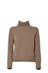 Max Mara Nadar Turtleneck In Camel Cashmere And Wool In Brown