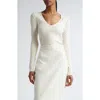 Max Mara Nadar V-neck Pointelle Stitch Sweater In Vanilla