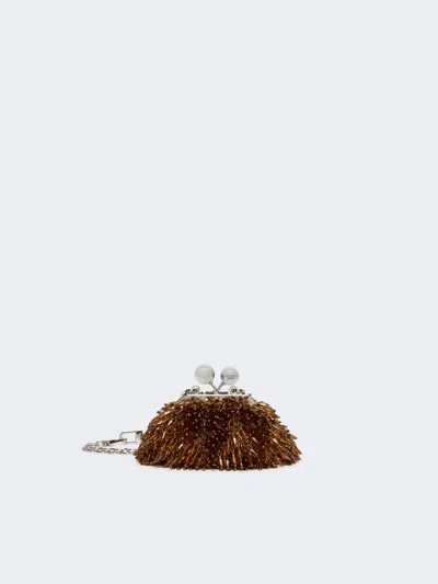 Max Mara Nano Pasticcino Bag With Gemstones In Brown