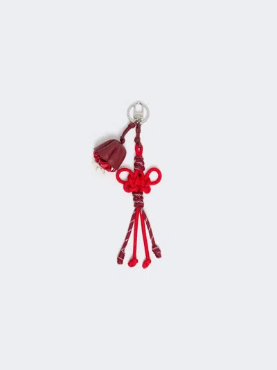 Max Mara Nappa Leather And Rope Keyring In Red