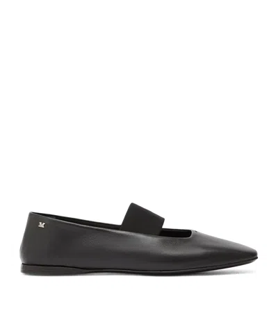 Max Mara Nappa Leather Ballet Flats In Black