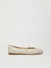 Max Mara Nappa Leather Ballet Flats In Ice