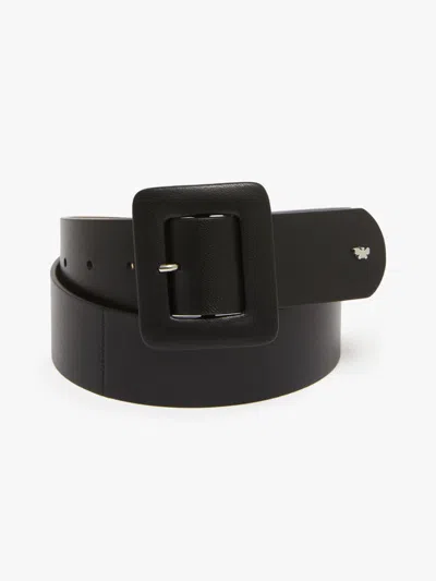 Max Mara Nappa Leather Belt In Black