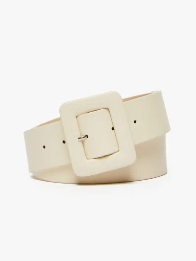 Max Mara Nappa Leather Belt In Ivory