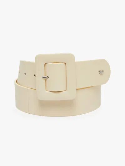 Max Mara Nappa Leather Belt In Neutral