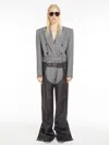 Max Mara Nappa-leather Chaps In Dark Grey