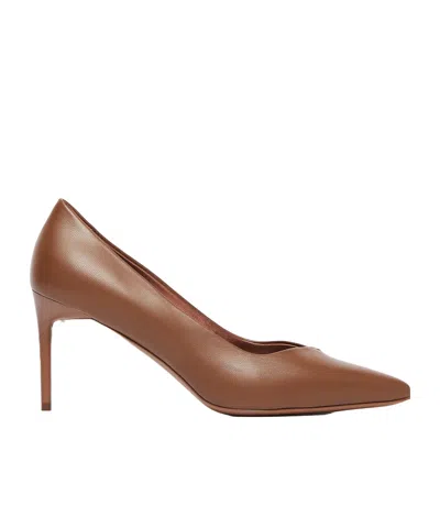 Max Mara Nappa Leather Court Shoes In Brown