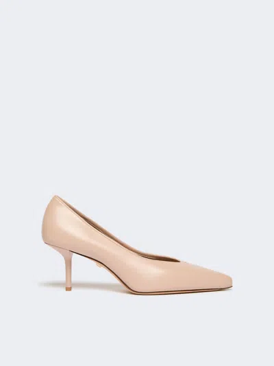 Max Mara Nappa Leather Court Shoes In Nudo