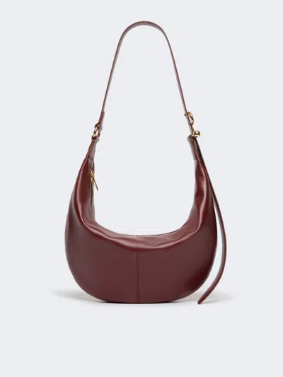 Max Mara Nappa Leather Hobo Bag In Burgundy