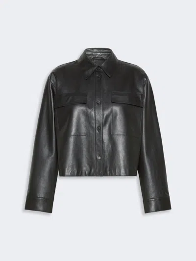 Max Mara Nappa Leather Jacket In Black
