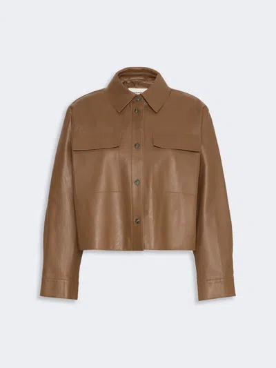 Max Mara Nappa Leather Jacket In Brown