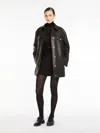 Max Mara Nappa Leather Oversized Jacket In Black