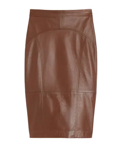 Max Mara Nappa Leather Pencil Skirt