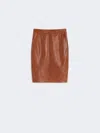 Max Mara Nappa Leather Skirt In Brown