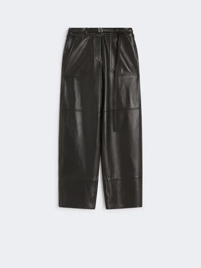 Max Mara Nappa Leather Trousers In Black