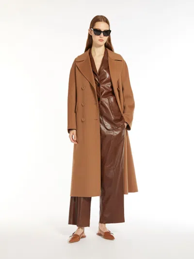 Max Mara Nappa Leather Trousers In Dark Brown