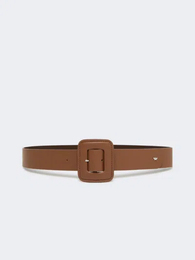 Max Mara Nappa Sheepskin Belt In Brown