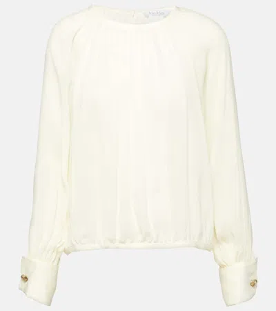 Max Mara Narvel Silk Crêpe Top In White