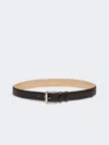 Max Mara Natural Leather Belt In Black