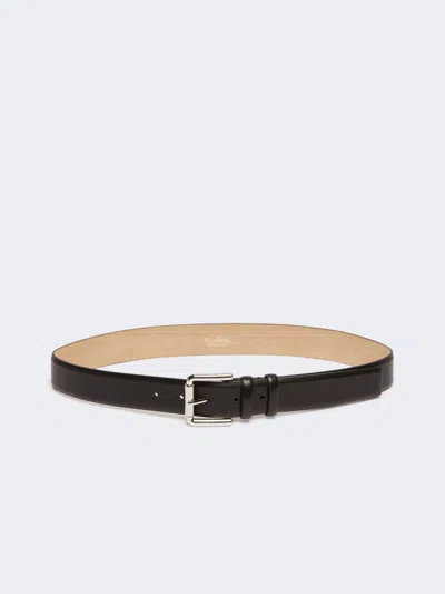 Max Mara Natural Leather Belt In Black