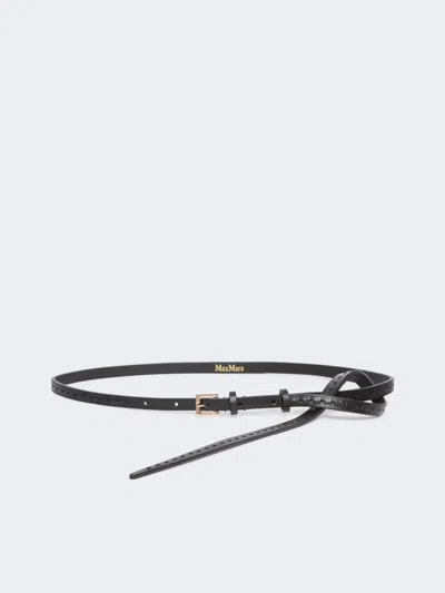 Max Mara Natural Leather Belt In Black