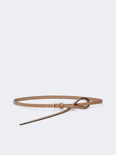 Max Mara Natural Leather Belt In Brown