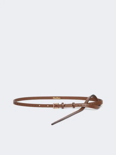 Max Mara Natural Leather Belt In Brown