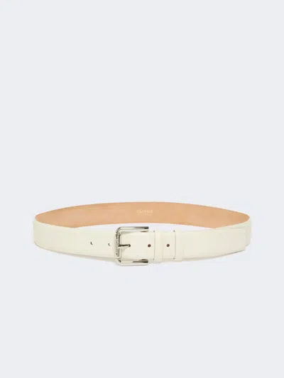 Max Mara Natural Leather Belt In White