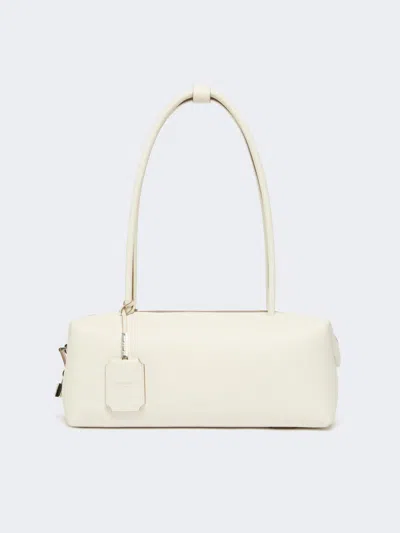 MAX MARA NATURAL LEATHER BOWLER BAG