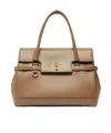 Max Mara Twist-lock Fastening Leather Tote Bag In Brown