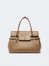Max Mara Natural Leather Handbag In Brown