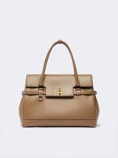 Max Mara Natural Leather Handbag In Brown