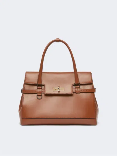 Max Mara Natural Leather Handbag In Brown