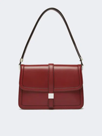 Max Mara Natural Leather Handbag In Burgundy