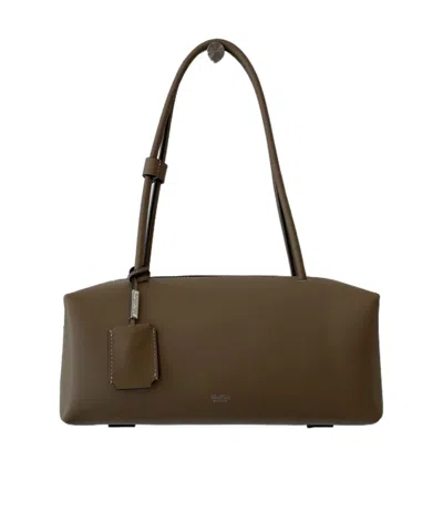 Max Mara Natural Leather Shoulder Bag In Green