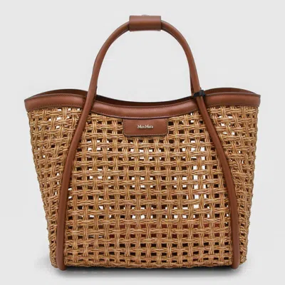 Max Mara Natural Satchel In Brown