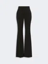 Max Mara Natural Stretch Pure Wool Flared Trousers In Black