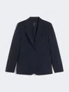 Max Mara Natural Stretch Wool Blazer In Blue