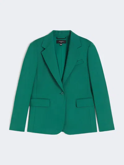 Max Mara Natural Stretch Wool Blazer In Green