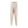 Max Mara Natural Wool Knit Pants In Neutral