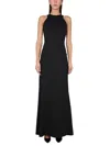 Max Mara Long Black Cady Bustier Dress In Black