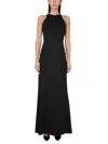 Max Mara Long Black Cady Bustier Dress In Black