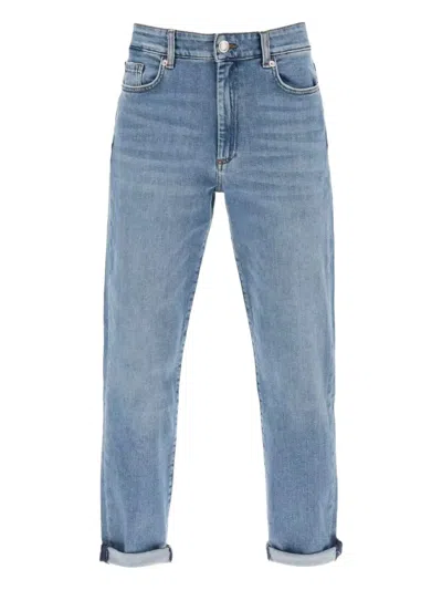 Max Mara Navata Logo-patch Button Jeans In Blue