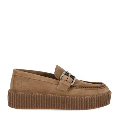 Max Mara Navetta Beige Loafer In Brown