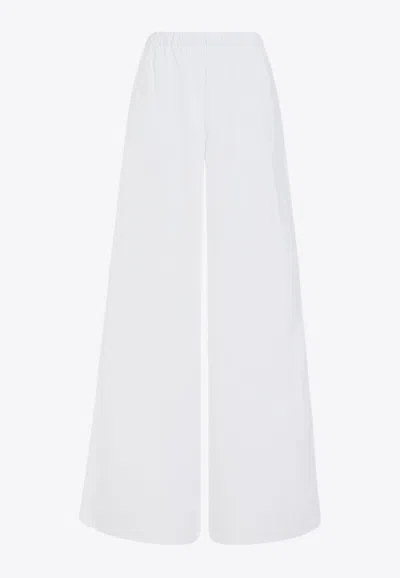 Max Mara Navigli Wide-leg Poplin Pants In White