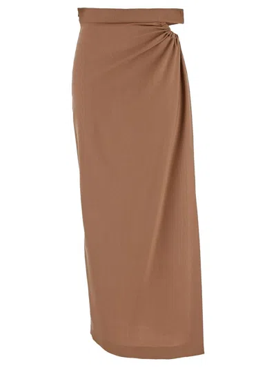 Max Mara Navona Skirt In Beige