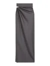 Max Mara High-waisted Cut-out Skirt With Asymmetrical Slit In Silver