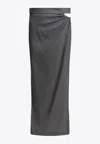 Max Mara Navona Wool Maxi Skirt In Gray